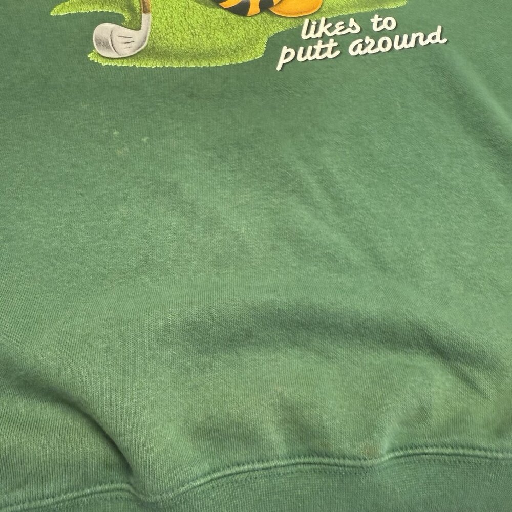 Vintage Disney Tigger Golf Sweatshirt Mens L 23x26.5 Green Crew Neck Grandpa Y2K - Picture 6 of 15